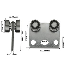 ​​BiJun Strut Channel Trolley Assembly Roller,Unistrut Rollers Two Bearing Trolley Assembly for Use with 1-5/8" Wide and All1-5/8 Ortaller Strut Channel (E4PC)