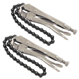 Glarks 2Pcs 9" Locking Chain Clamp with 20" Chain, Heavy-Duty Chain Vise Wrench Chain Clamp Locking Pliers with Steel Jaw and Quick Release Trigger, Easy Locking for Any Shaped Objects