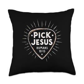 Pick Jesus - Guitar - Guitars Guitarist - Christian Music Throw Pillow