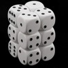 Chessex CHX25601 Dice-Opaque: 12D6 White/Black Set, One Size, Multicolor