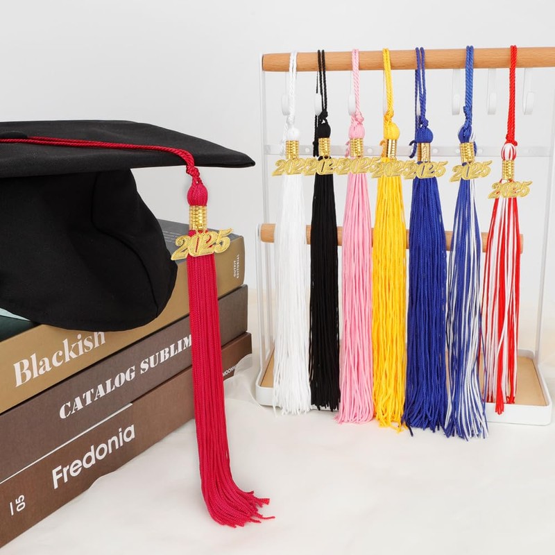 Black 2025 Graduation Tassels - 2 Pcs Tassel Charm for