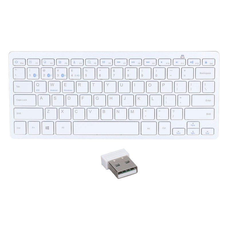 Bluetooth Keyboard Tablet PC Ultra Slim Portable 78 Keys White