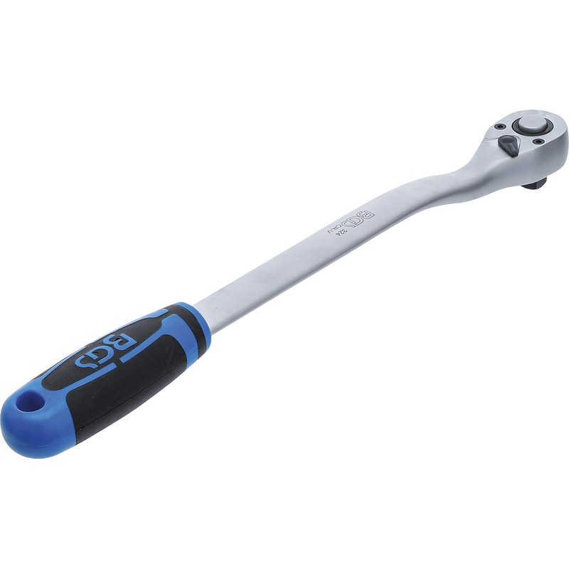 BGS 324 Extra Long Reversible Ratchet, Silver/Black/Blue, 1/2-Inch