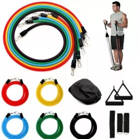 EExpress 16 PCS Resistance Band Set Yoga Pilates Abs Exercise Fitness Tube Workout Bands