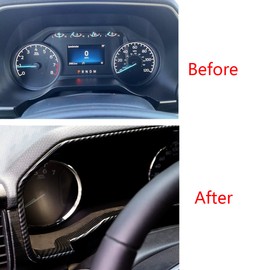 Keptrim ABS Carbon Fiber Dashboard Center Console Dash Board Trim for Ford F-150 2021 2022 2023 2024 2025