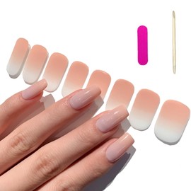 XUTONG 32 selbstklebende Nagelsticker, Hautfarbe, halbgehärtete Gel-Sticker, Gelnägel für Dekoration von halbgehärteten Gelnägeln, Nail Art