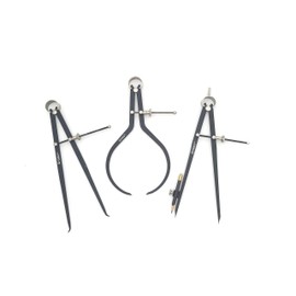 Taytools 777244 10" Premium 3 Piece Set Yankee Spring Dividers, Inside (ID) & Outside (OD) Calipers and Compass Hardened Points