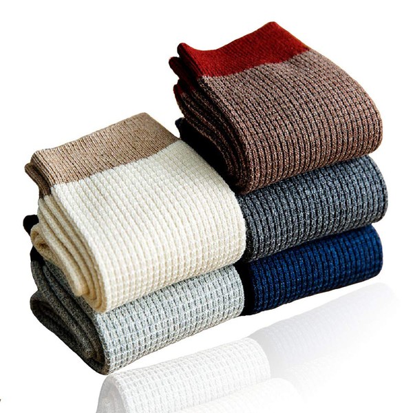 100% Cotton Crew Socks for Men,Mens Cotton Knitted Plain Socks