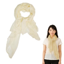 NazyJnn Sheer Scarf, Large Scarf, UV Protection, Summer, Sunburn Protection, Quick Drying, Plain, Skin-friendly, Thin Stole, Washable Silk, Gift, Travel, Photo, Party, Seaside, beige, Free size