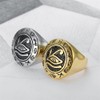 INRENG Men's Stainless Steel Egypt Eye of Horus Ring Round