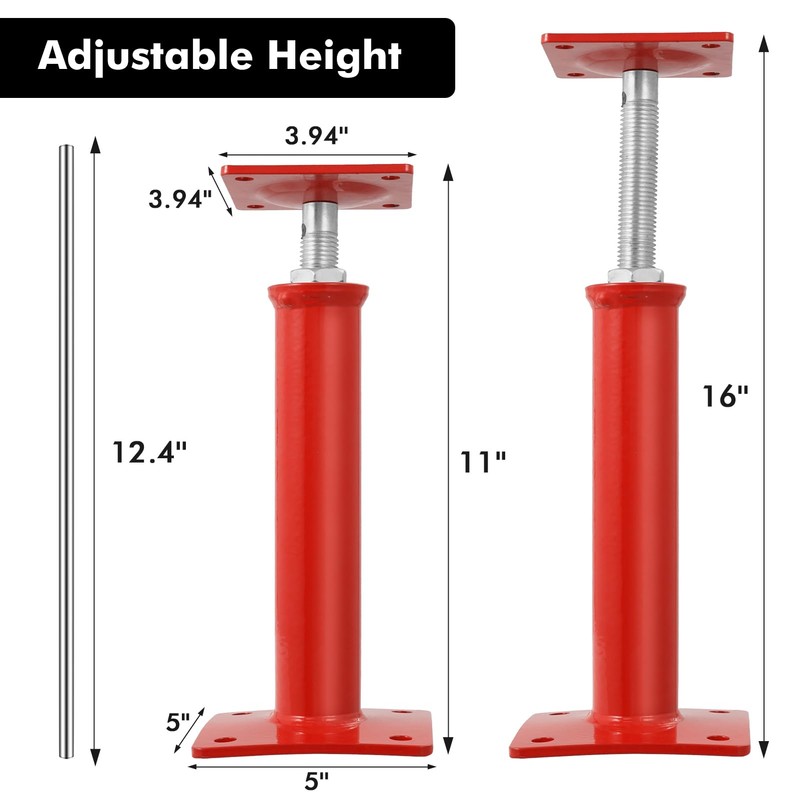 4PCS House Jacks for Leveling Crawlspace 11''-16''Adjustable Support Jack，Floor Jacks,for
