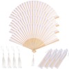 Pack of 12 White Hand Fan Sturdy Hand Fan Foldable