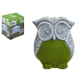 Charming Gray & Green Flock Owl Ornament - 14 cm x 12 cm x 10cm (1 Pc.) - Adorable Design - Perfect Unique Gift & Decor