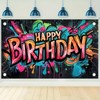 Graffiti Happy Birthday Banner Birthday Party Splatter Graffiti Birthday Decoration