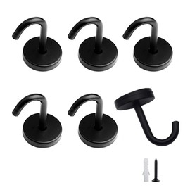 Ymaiss 6Packs Stainless Steel Mount Ceiling Hooks, Under-Shelf Coat Hook,Heavy Swag Hook, 60Lbs Utility Ceiling Hooks,Heavy Duty for Bathroom Kitchen Cabinet, Black