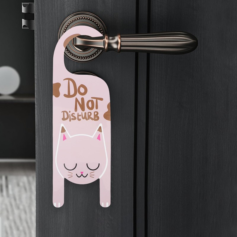 TEHAUX Cat Design Double Sided Welcome Please Knock Do Not