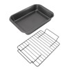 Roast Pan with Rack Rectangle Broiling Pan Carbon Steel Iron