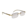 FLAWLESS EYEWEAR Retro Wood Buffs Vintage Style Gangster Rimless Clear