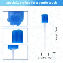 50 Pieces Disposable Oral Swabs Bulk Mouth Sponge Stick Swabsticks Unflavored for Elderly Kids Adults Mouth & Gum Cleaning
