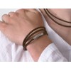 Fly Style Brown Braided Faux Leather Necklace with Stainless Steel