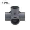 sourcing map 4-Way Elbow PVC Pipe Fitting Furniture Grade 40mm