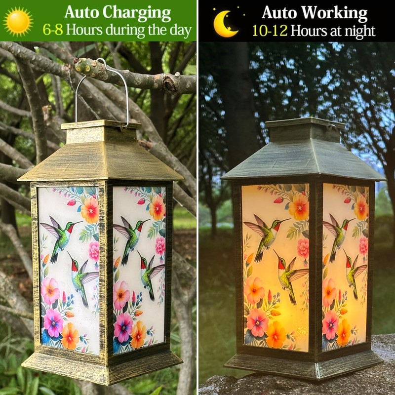 Solar Lantern Solar Outdoor Decorative Lights Unique Hummingbird Waterproof Hanging