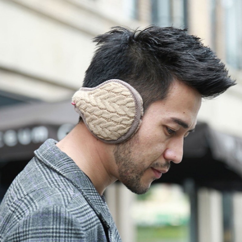 LerBen® Winter Earmuff Woolen Yarn Cable Knit Adjustable Wrap around
