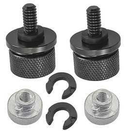 2 pcs Chrome Aluminium Rear Fender Seat Bolt Screw Nut Kit Compatible with Harley Sportster XL 883 1200 Dyna Softail Touring 1996-2023 Other Motorcycle Seats 1/4"-20 Thread Bolt (Black)