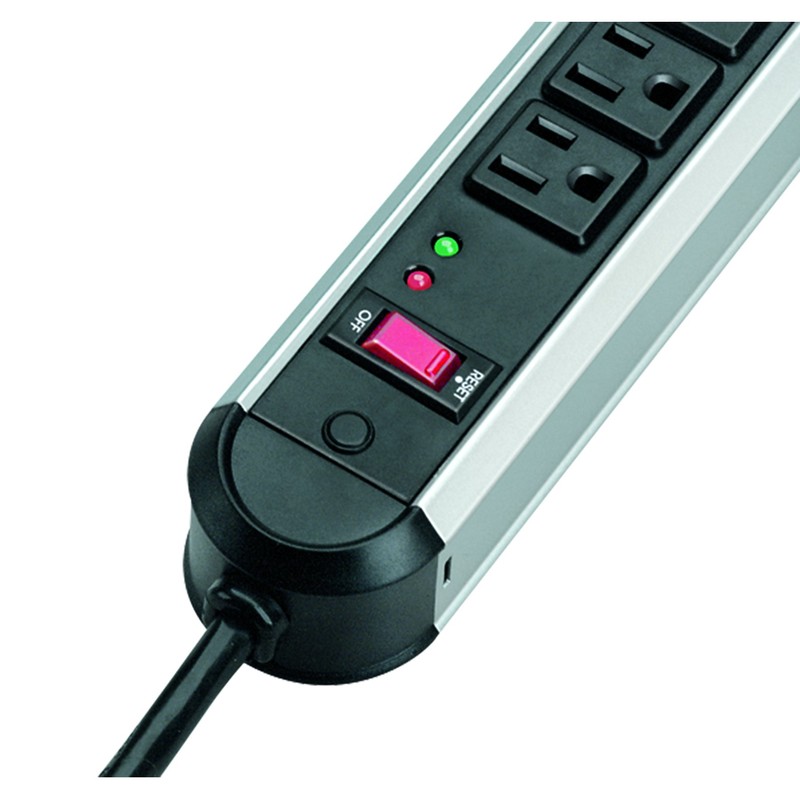 Fellowes 10-Outlet Metal Split Surge Protector, 6 Foot Cord, 1,250