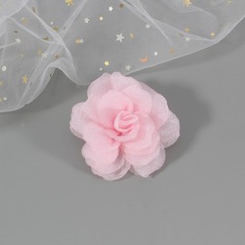 Mecool 3.15" Chiffon Rose Hair Clip for Weddings Party Brooch Pins Corsage Hair Head Clip | Hair Jewellery Barrette Hair clips Women Accessories | Flower Hair Clips Girls | Wedding Flowers-Pink