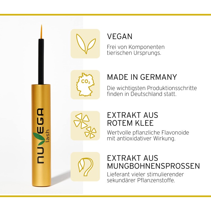 NuVega Lash Eyelash Vegan Eyelash and Eyebrow Serum Made in