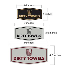 Signs ByLITA Fancy Dirty Towels Sign (Brushed Silver) - Medium 2 Pack