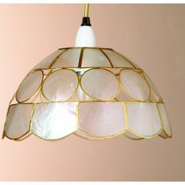 10' Diameter Natural Shell Lampshade Pendant - Great for Bedrooms, Hallways and Living Rooms