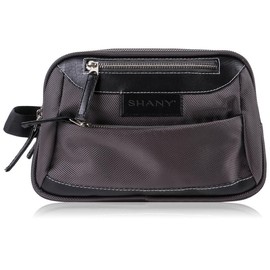 SHANY Toiletry Bag for Men, Large Travel Shaving Dopp Kit Water-resistant Multi Compartment Toiletries Organizer Cosmetic Bags - Color: BROWN FABRIC