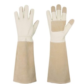 Ukipos Guantes de Jardinería Largos para Hombres y Mujeres, Guantes para Podar de Piel, Guantes Transpirables y Duraderos, Herramientas de Jardinería (Grande)