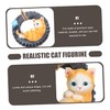 Outanaya Cat Figurine Kitten Lying in Tire Desktop Cat Ornament