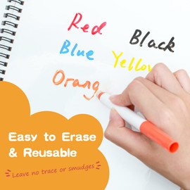 NEWYES Children's Whiteboard Set, Reusable Dry Erasable Drawing Book with 10 Markers, 3 4 5 6 7 8 Years Old Boys & Girls Learning Toy Erasable Doodle Book for Drawing, Doodling