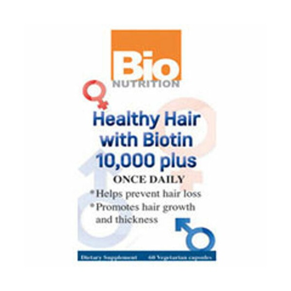 Healthy Hair with Biotin 60 vcaps  by Bio Nutrition Inc