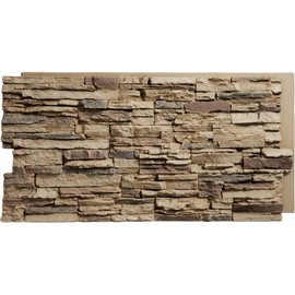 Ekena Millwork 45 3/4"W x 24 1/2"H x 1 1/4"D Canyon Ridge Stacked Stone, StoneWall Faux Stone Siding Panel, Colfax
