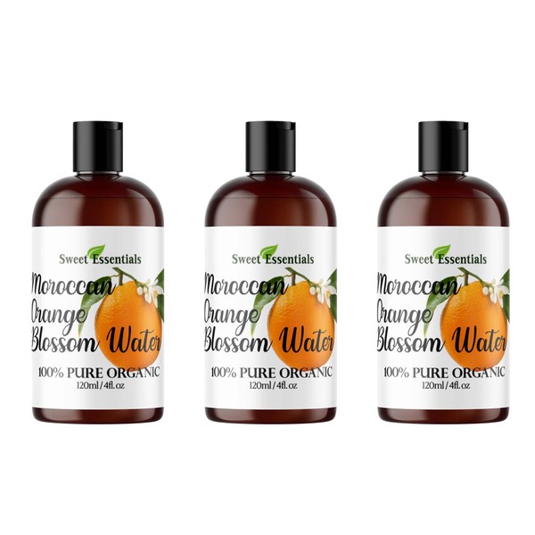 Pack of 3 Organic Moroccan Orange Blossom (Neroli) Water |