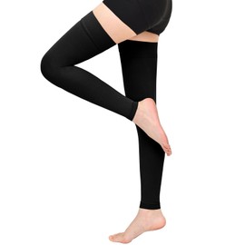 Wegitcs Compression Stockings for Women & Men, 15-20 mmHg Thigh High Compression Socks Graduated Compression for Edema Varicose Veins, Running, Hiking, Cycling, Travel, (Footless, Small)