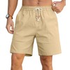 Sailwind Men's Linen Cotton Shorts 7" Elastic Waist Drawstring Casual