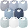 Bearmoss Muslin Baby Drooling Bibs 8 Pack, 100% Cotton Square