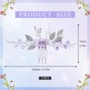 PAGOW 2PCS Leaf Hair Combs, Purple Rhinestone Hair Comb Clips,