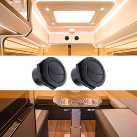 YOUNGKY-S 2 pcs Dashboard Air Conditioning Deflector Side Roof Air Vent Outlet, Louvered Dash Vent Exhaust Grille for RV Trailer RV Boats Yacht (Black)