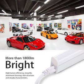 Kihung (8 Pack LED T5 3FT Tube Light Fixture, 15W, 1800lm, 6500K, 3 Foot Linkable LED Shop Light Tube, Ceiling, Workshop, Corded Electric with Built-in ON/Off Switch