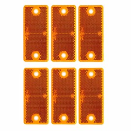 Woola Yellow Cat's Eye Reflectors, Size 90 x 40 mm, E-Approved Reflector, Rectangular Reflector Orange for Trailers, Caravans, Trucks, Tractors, Motorcycle Fences, Door Posts, Pack of 6