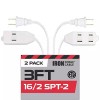 IRON FORGE CABLE 3 Ft White Extension Cord 2 Pack