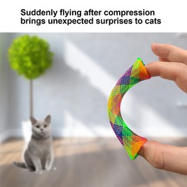 Joyzan Cat Spring Toys, Colorful Attract Kitten Interactive Tube Set Kitty Playful Flexible Bouncy Pet Folding Mesh Fun Action Nylon Coil Bulk Plastic Interaction Indoor Swatting Biting Hunting 3Pcs