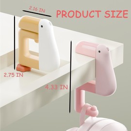 ganci sottotavolo per zaini, chiavi e ombrelli, Confezione da 3 con Motivo a paperella, per tavoli,Portaborse portatile Senza punti metallici per tavoli, scrivanie, ristoranti,Pieghevole antiscivolo